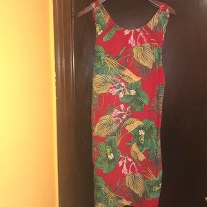 Roxy Hawaiian Palm Tropical Ruby Shift Dress XL